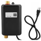 Krisy Hot Water Heater,110V 3000W Mini Electric Tankless Instant Hot Water Heater Bathroom Kitchen Washing (US Plug)(Black)