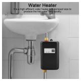 Krisy Hot Water Heater,110V 3000W Mini Electric Tankless Instant Hot Water Heater Bathroom Kitchen Washing (US Plug)(Black)