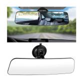 Car Rear View Mirror with Suction Cup, Anti Glare Wide Angle HD Auto Inside Rearview Mirror, 360 Degrees Adjustable Reduce Blind Spots, Universal for Vehicle, Marine, Boat, Truck, SUV, Van