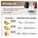 BUMACO 40Pcs Chair Leg Floor Protectors Chair Leg Protectors for Hardwood Floors Silicone Pads Covers to Protect Floors Universal L Clear Fit (1-5/16"~2")