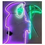 Hyde & Eek Led Neon Animated Grim Reaper Halloween Light Wall Window Sign 18\"