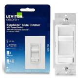 LevitonSureSlide Dimmer Switch for Dimmable LED, Halogen and Incandescent Bulbs - White 6674-P0W