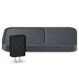 SAMSUNG 15W Wireless Charger Duo w/USB C Cable, Charge 2 Devices at Once, Cordless Super Fast Charging Pad for Galaxy Phones and Devices, 2022, US Version, Black - Retail: $89