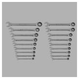 SAE/MM 90-Tooth Pro Combination Ratcheting Wrench Tool Set with Tray (9-Piece) - Retail: $109