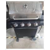 4-Burner Propane Gas Grill in Black with Stainless Steel Main Lid (Broken Button) - Retail: $249