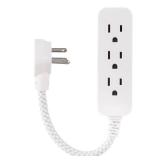 Philips 3-Outlet Surge Protector with 1 Ft. Extension Cord, Gray and White: Short Cord