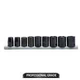 3/8 in. Drive Standard Metric 6-Point Impact Socket Set (9-Piece
