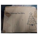 Red Glitter Metal Christmas Tree Skirt
