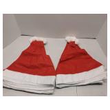 Traditional Red and White Santa Hats - Set of 12