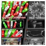 APPEARS NEW - XURISEN Upgraded 561FT 1400 LED Christmas Lights Outdoor, Super Long String Lights 8 Modes & Memory Timer Plug in Fairy Lights for Home Xmas Tree Party Wedding Decor -Red and Green and W