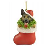 APPEARS NEW - Cici & Jimmy German Shepherd Figurine for Dog Theme Christmas Ornaments Tree Decor