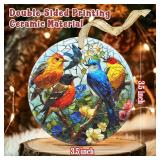 APPEARS NEW - Ceramic Birds Hanging Ornament - Christmas Tree Decor - Gifts for Birds Lovers