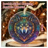 APPEARS NEW - Ceramic Wolf Hanging Ornament - Christmas Tree Decor - Gifts for Wolf Lovers
