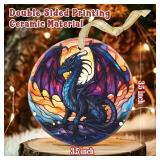 APPEARS NEW - Dragon Ceramic Hanging Ornament - Christmas Tree Decor - Gifts for Dragon Lovers