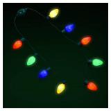 NEARTOP LED Christmas Xmas Light Up Necklace Bulb for Holiday Party Favors 9 LED Bulbs - Ugly Christmas Sweater Accessories (2 Pack) can