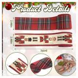 FACTORY SEALED - Threetols 2 Rolls 10 Yards Christmas Wired Edge Ribbons, 2.5inch Vintage Red Buffalo Plaid Ribbons, Christmas Nutcracker Ribbon for Xmas DIY Craft Winter Wreath Bow New Year Party Dec