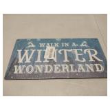FACTORY SEALED - Christmas Door Sign Decor, Walk in a Winter Wonderland, Winter Seasonal Christmas Wall Art Hanging Wooden Sign Merry Xmas Holiday Decorations for Home Outside Indoor