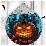 APPEARS NEW - Christmas Ornament, Stained Glass Ornament, Christmas Decorations for Tree, Holiday Ornament, Unique Gift Idea - Horrible Pumpkin