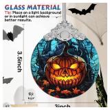 APPEARS NEW - Christmas Ornament, Stained Glass Ornament, Christmas Decorations for Tree, Holiday Ornament, Unique Gift Idea - Horrible Pumpkin