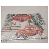 FACTORY SEALED - AIBIIN 12x18 inch Winter Garden Flag Welcome for Outside Vertical 12x18 Double Sided White Snowscape Red House Truck Decorations Yard Flag Outdoor