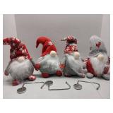 Christmas Stocking Holder, 12 Inches Gnome Stocking Holders for Mantle Set 4, Stocking Hangers for Fireplace Mantel in Unique Gift Box Christmas Decorations Indoor Cute Room Decor Metal Stocking Hooks