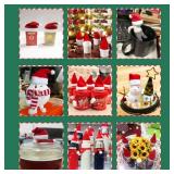 FACTORY SEALED - Christmas Pet Cat Dog Hat Scarf Mini Red Santa Hat and Scarf Xmas Pet Costume Chicken Hats with Adjustable Chin Strap for Duck Hens Christmas Holiday, Xmas Set (Red)