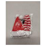 FACTORY SEALED - Christmas Pet Cat Dog Hat Scarf Mini Red Santa Hat and Scarf Xmas Pet Costume Chicken Hats with Adjustable Chin Strap for Duck Hens Christmas Holiday, Xmas Set (Red)
