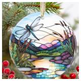 APPEARS NEW - Dragonfly Ceramic Ornament - Christmas Tree Decor - Dragonfly Lovers Gift