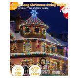 APPEARS NEW - BrightChristmas Christmas Lights 1200 LED 394 FT, Waterproof Outdoor String Lights with 8 Modes, Fairy Lights for Holiday Decor (Multicolor)