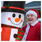 8 FT Christmas Inflatables Yard Decorations Snowman Outdoor, Giant Christmas Blow Ups Outdoor Decor Waterproof with Built-in Bright LED Lights for Yard Garden Patio Lawn  ( plugged in seems to be work