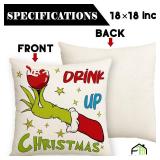 APPEARS NEW - Christmas Pillow Covers 18x18 Navidad Throw Pillow Cases Winter Xmas Decor Merry Christmas Decorations for Home