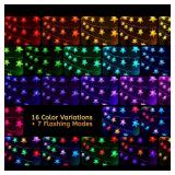 APPEARS NEW - Minetom Star String Lights Battery Operated - 17 ft 50 LED Color Changing Star Fairy Light with Remote and Timer, 16 Single Colors and 7 Modes Starry Lights for Bedroom Dorm Tent Bed Pat