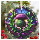 APPEARS NEW - Dandelion Ceramic Hanging Ornament - Christmas Tree Decor - Ornaments for Christmas Tree - Dandelion Lover Gifts