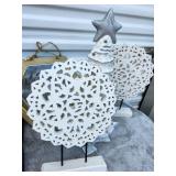 White Christmas Decor Set with Snowflake and Tree