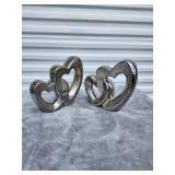 Modern Silver Heart Decorative Sculpture
