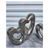 Modern Silver Heart Decorative Sculpture
