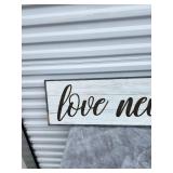 Love Never Fails Rustic Wall Sign