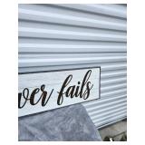 Love Never Fails Rustic Wall Sign
