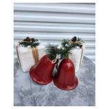 Rustic Christmas Bell and Gift Box Decoration Set