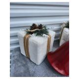 Rustic Christmas Bell and Gift Box Decoration Set