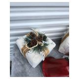 Rustic Christmas Bell and Gift Box Decoration Set