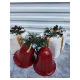 Rustic Christmas Bell and Gift Box Decoration Set