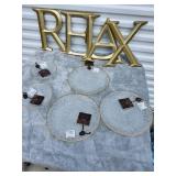 Artistic Glass Plates with Gold Trim