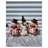 Vintage-Style Fabric Snowman Trio Holiday Decoration