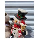 Vintage-Style Fabric Snowman Trio Holiday Decoration