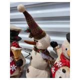 Vintage-Style Fabric Snowman Trio Holiday Decoration