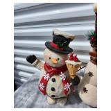 Vintage-Style Fabric Snowman Trio Holiday Decoration