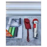 LED Flashlight Set with Red Leather Case