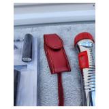 LED Flashlight Set with Red Leather Case