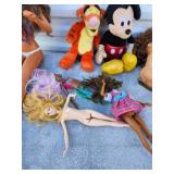 Mixed Doll and Disney Plush Toy Lot